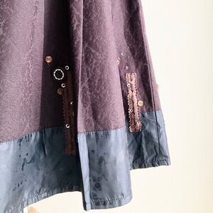 Chic Women's A-Line Skirt with Button and Lace Details